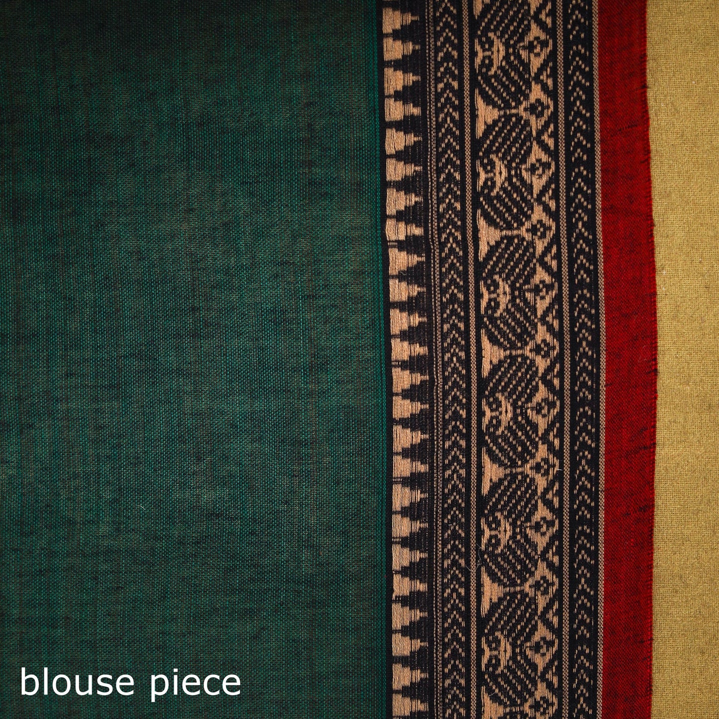 Green - dharwad cotton saree with border 58 - handcrafted