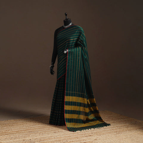Dharwad cotton saree with thread stripes 09 - handcrafted