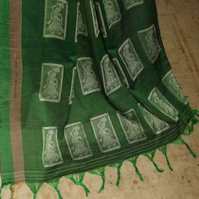 Green - dharwad cotton saree with thread work 02