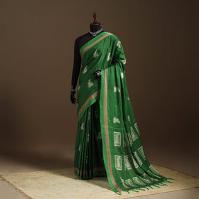 Green - dharwad cotton saree with thread work 02