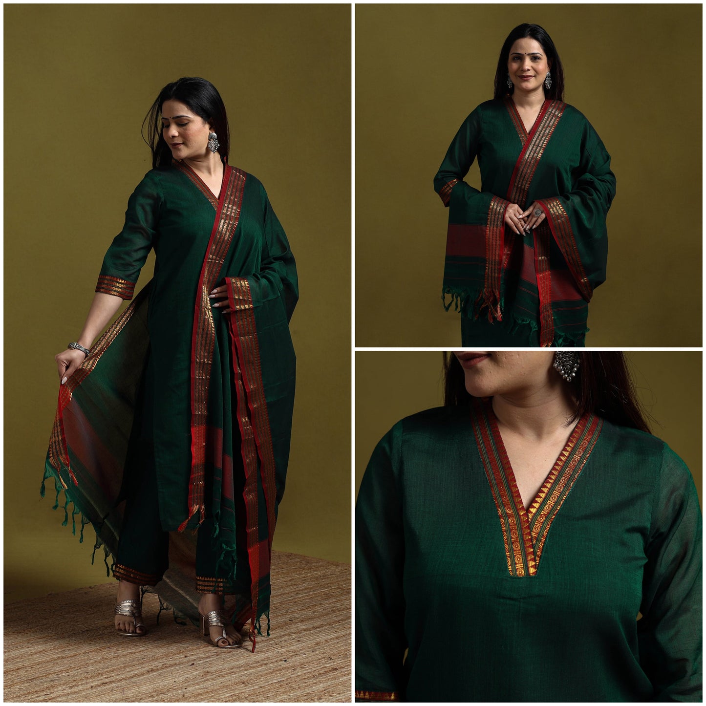Dharwad cotton suit set with dupatta for women 10