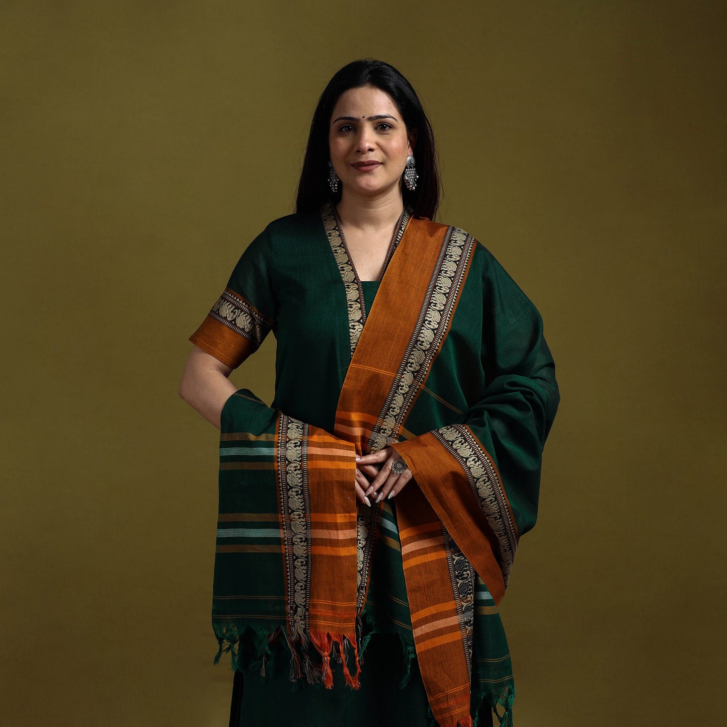 Dharwad cotton suit set with dupatta for women 13