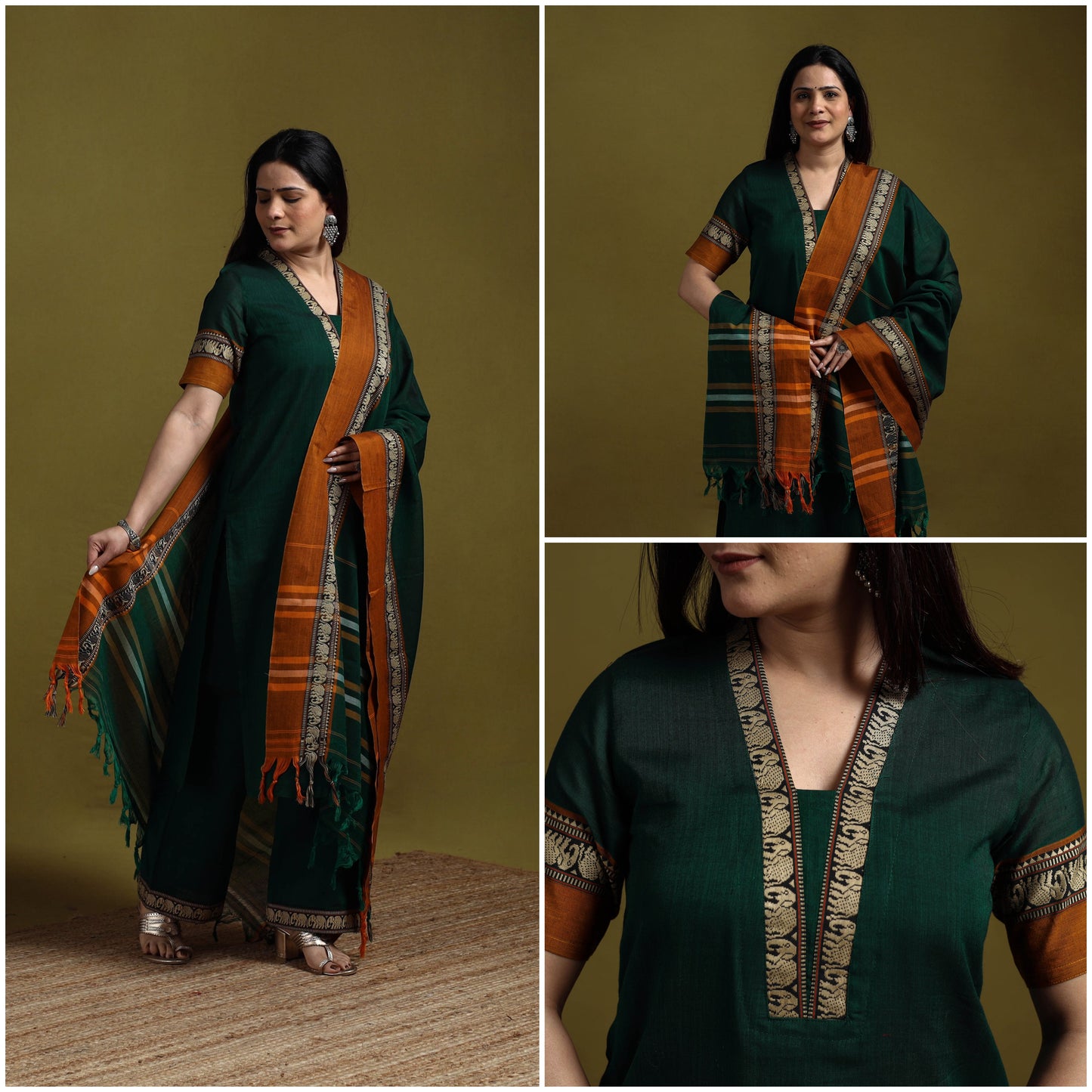 Dharwad cotton suit set with dupatta for women 13
