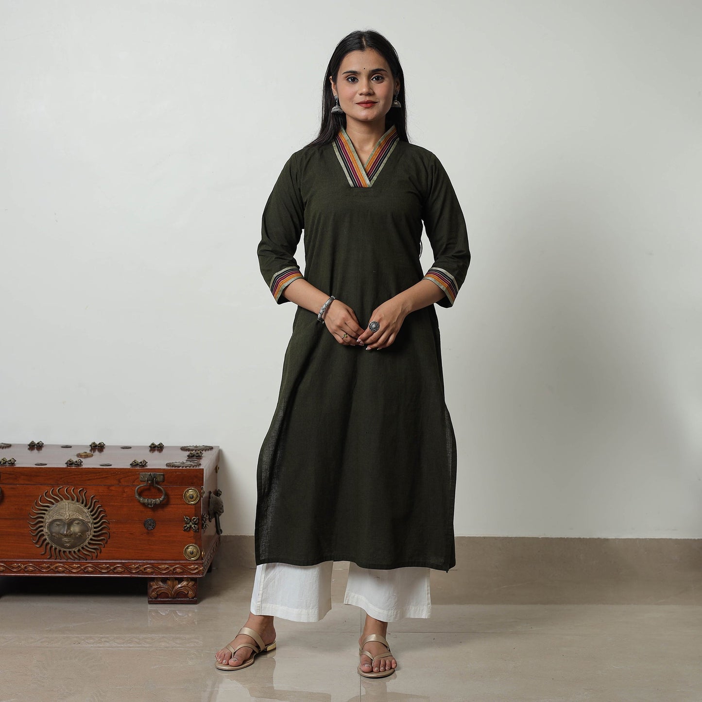 Dharwad Mercerised Cotton Kurta | Straight & Elegant for Women