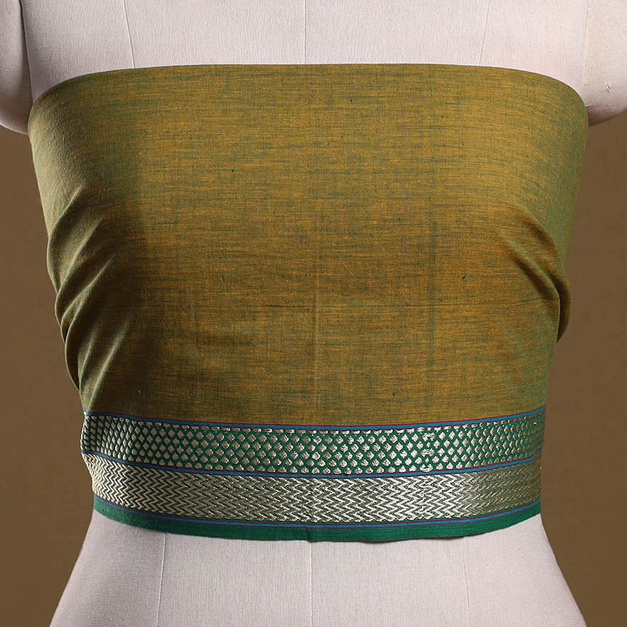 Dharwad weave cotton blouse piece 12 - handcrafted