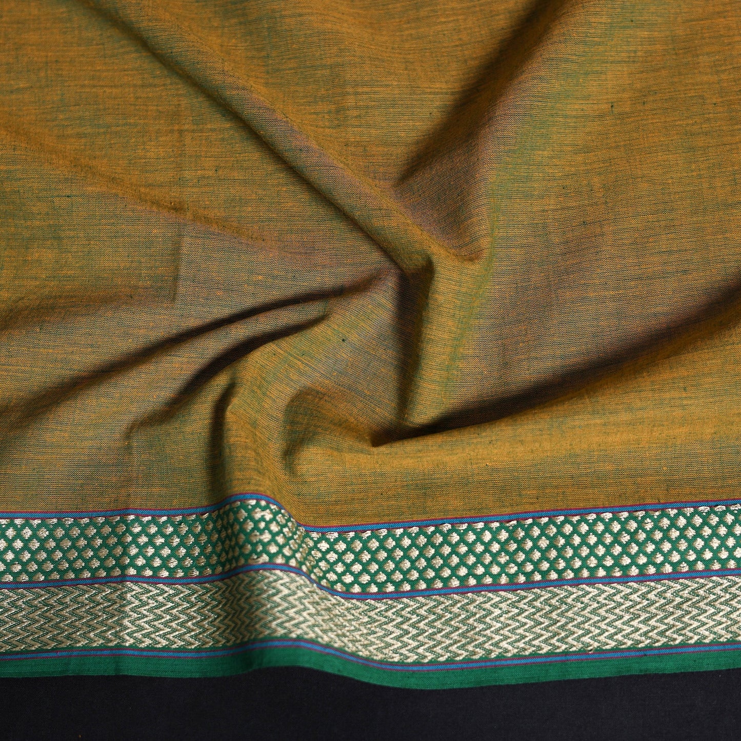 Dharwad weave cotton blouse piece 12 - handcrafted