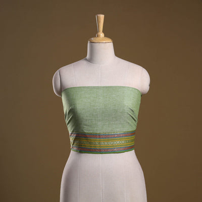 Dharwad weave cotton blouse piece 13 - handcrafted