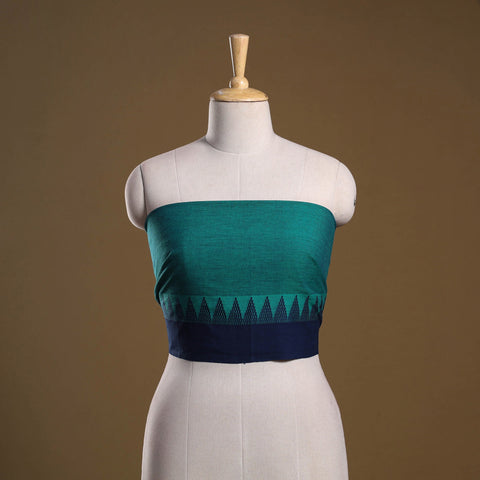 Dharwad weave cotton blouse piece 15 - handcrafted