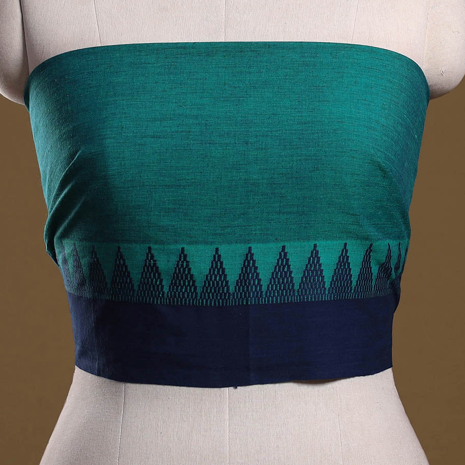 Dharwad weave cotton blouse piece 15 - handcrafted