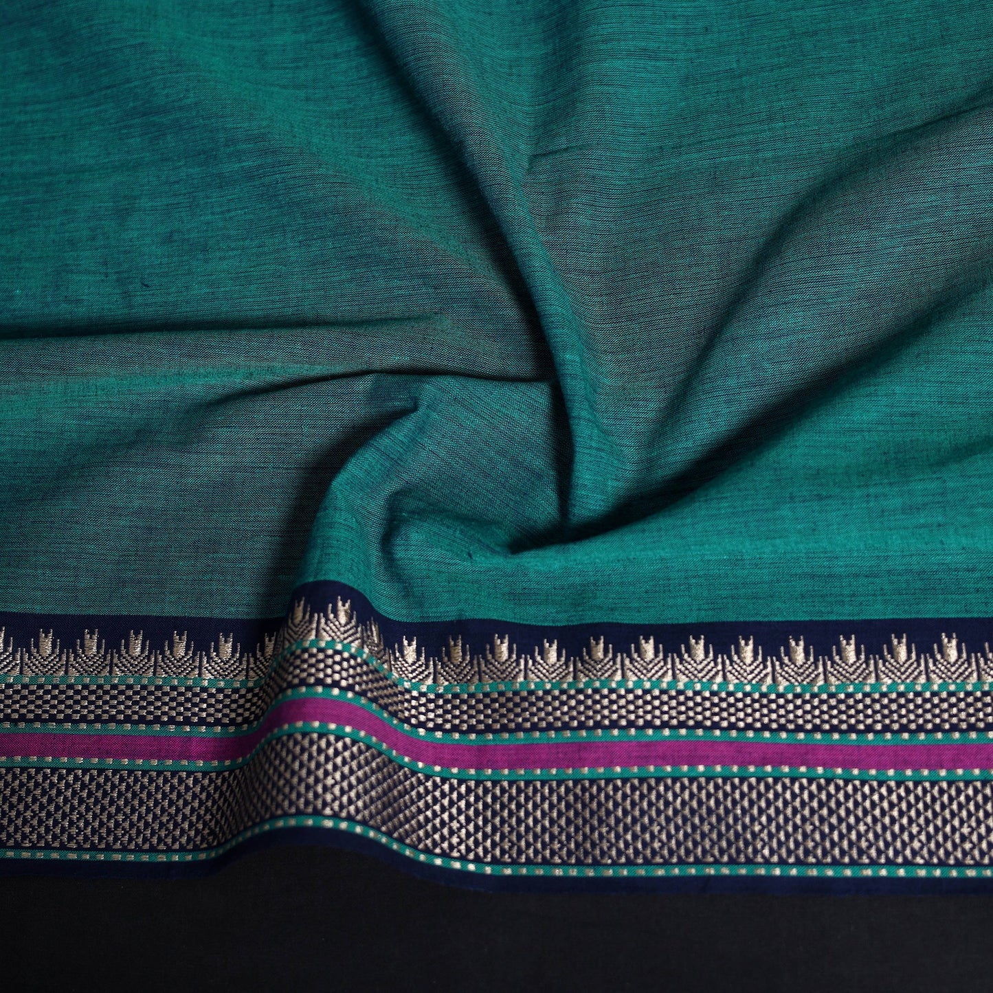 Dharwad weave cotton blouse piece 16 - handcrafted