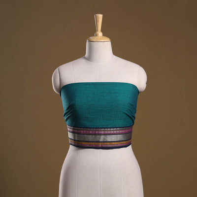 Dharwad weave cotton blouse piece 17 - handcrafted