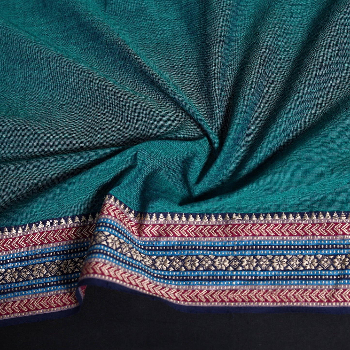 Dharwad weave cotton blouse piece 18 - handcrafted