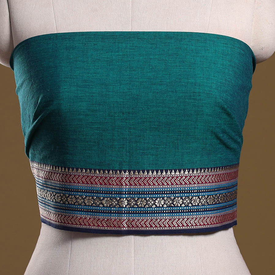 Dharwad weave cotton blouse piece 18 - handcrafted