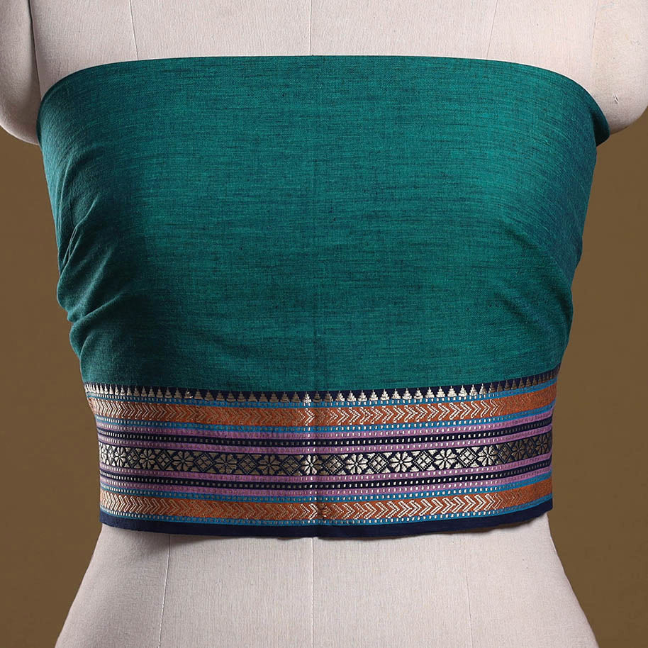 Dharwad weave cotton blouse piece 19 - handcrafted
