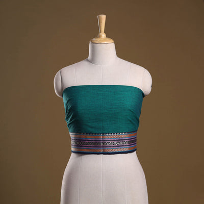 Dharwad weave cotton blouse piece 19 - handcrafted