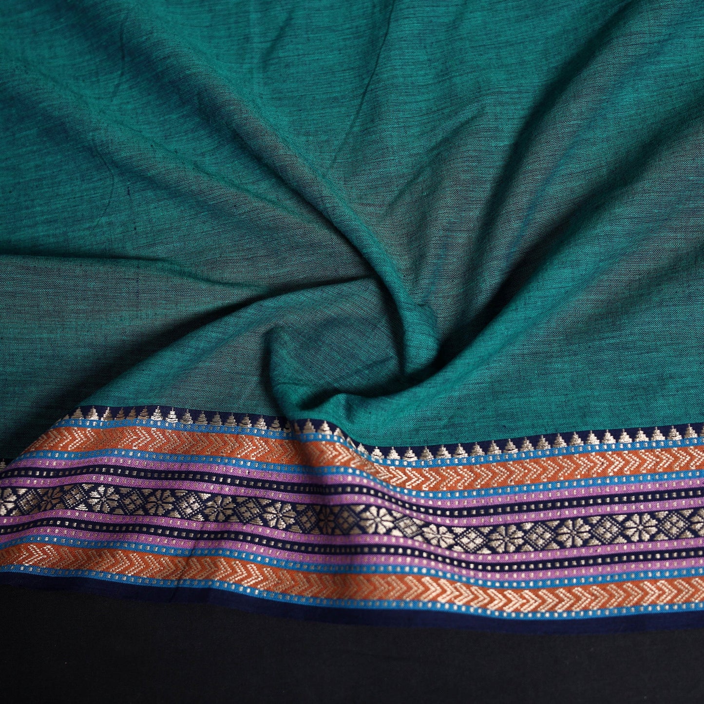 Dharwad weave cotton blouse piece 19 - handcrafted