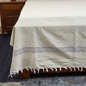 Green - double handloom cotton bed sheet (108 x 90 in) 02