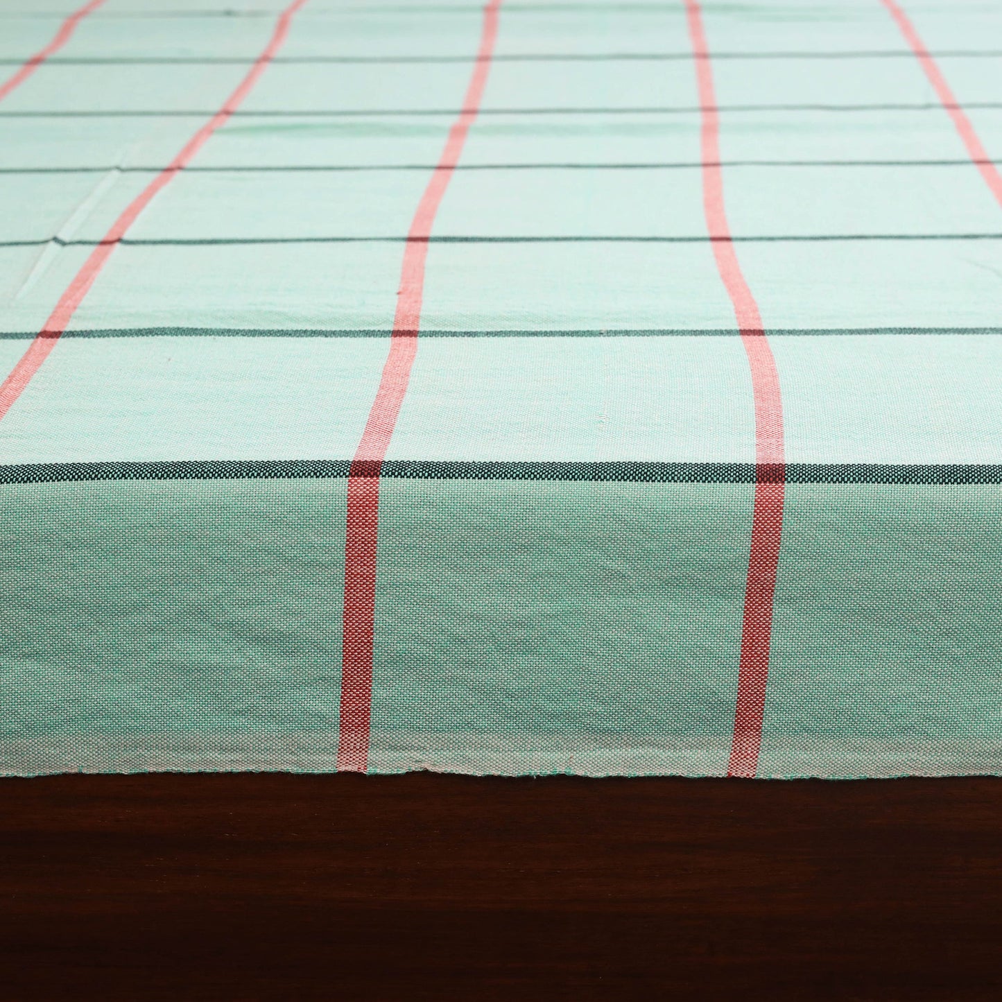 Green - double handloom cotton bed sheet (108 x 90 in) 22