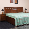 Green - double handloom cotton bed sheet (108 x 90 in) 22