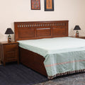 Green - double handloom cotton bed sheet (108 x 90 in) 36