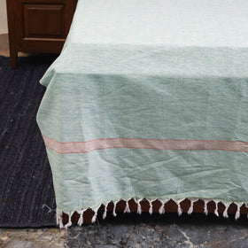 Green - double handloom cotton bed sheet (108 x 90 in) 36