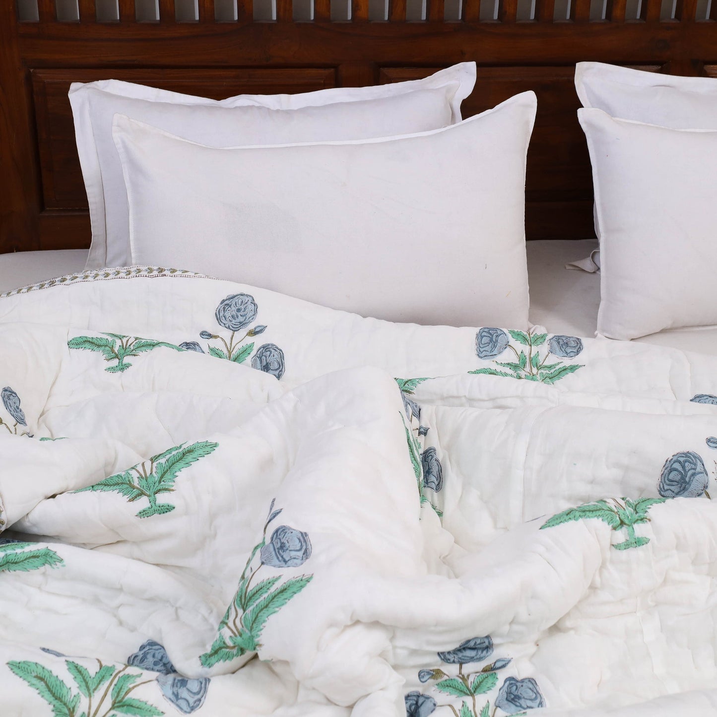 Buy Double - Reversible Sanganeri Block Print Cotton Quilt