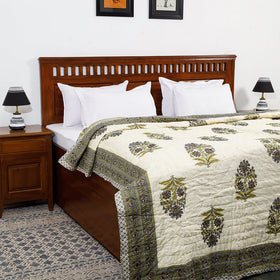  Double - Sanganeri Printed Reversible Soft Cotton Quilt / Blanket 