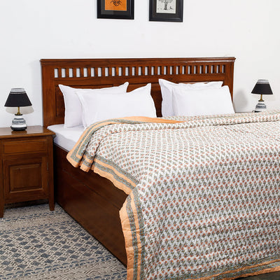  Double - Sanganeri Printed Reversible Soft Cotton Quilt / Blanket 