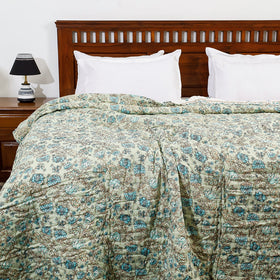  Double - Sanganeri Printed Reversible Soft Cotton Quilt / Blanket 