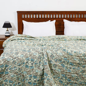  Double - Sanganeri Printed Reversible Soft Cotton Quilt / Blanket 