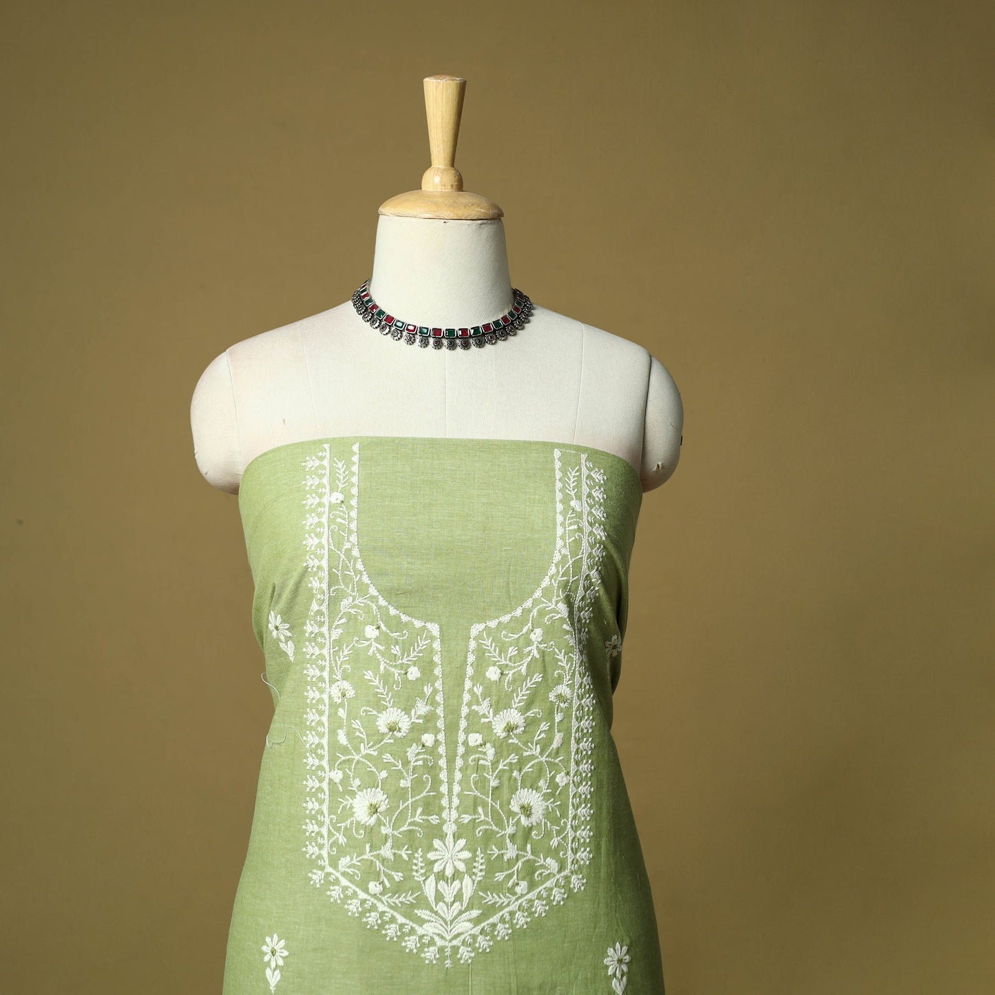 Embroidered cotton 3pc unstitched dress material 92