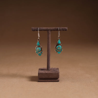 Green - ethnic tribal tibetan earrings from himalaya 48