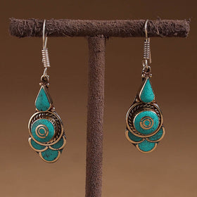 Green - ethnic tribal tibetan earrings from himalaya 48