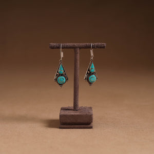 Green - ethnic tribal tibetan earrings from himalaya 61