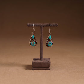 Green - ethnic tribal tibetan earrings from himalaya 65