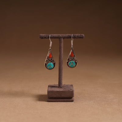 Green - ethnic tribal tibetan earrings from himalaya 66
