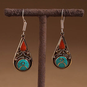 Green - ethnic tribal tibetan earrings from himalaya 66