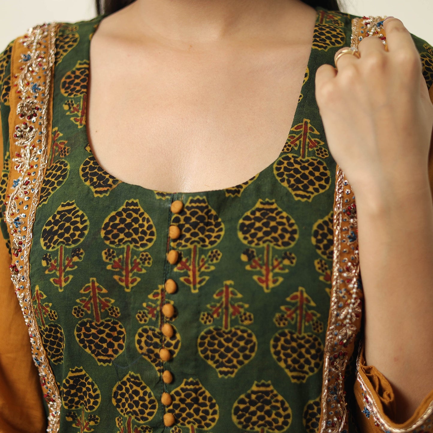 Exclusive Hand Zardozi Embroidery Mul Cotton Kurta for Women