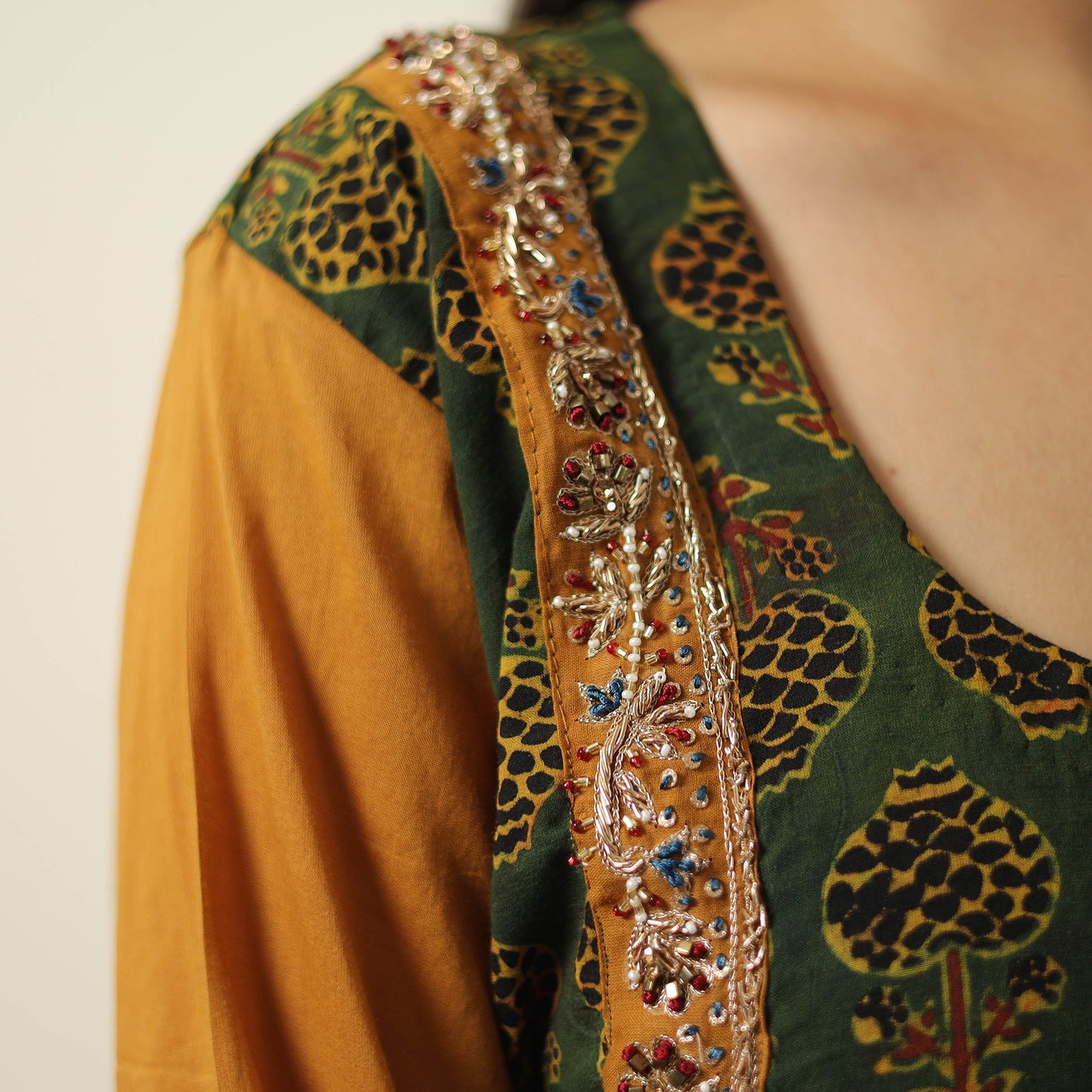 Exclusive Hand Zardozi Embroidery Mul Cotton Kurta for Women