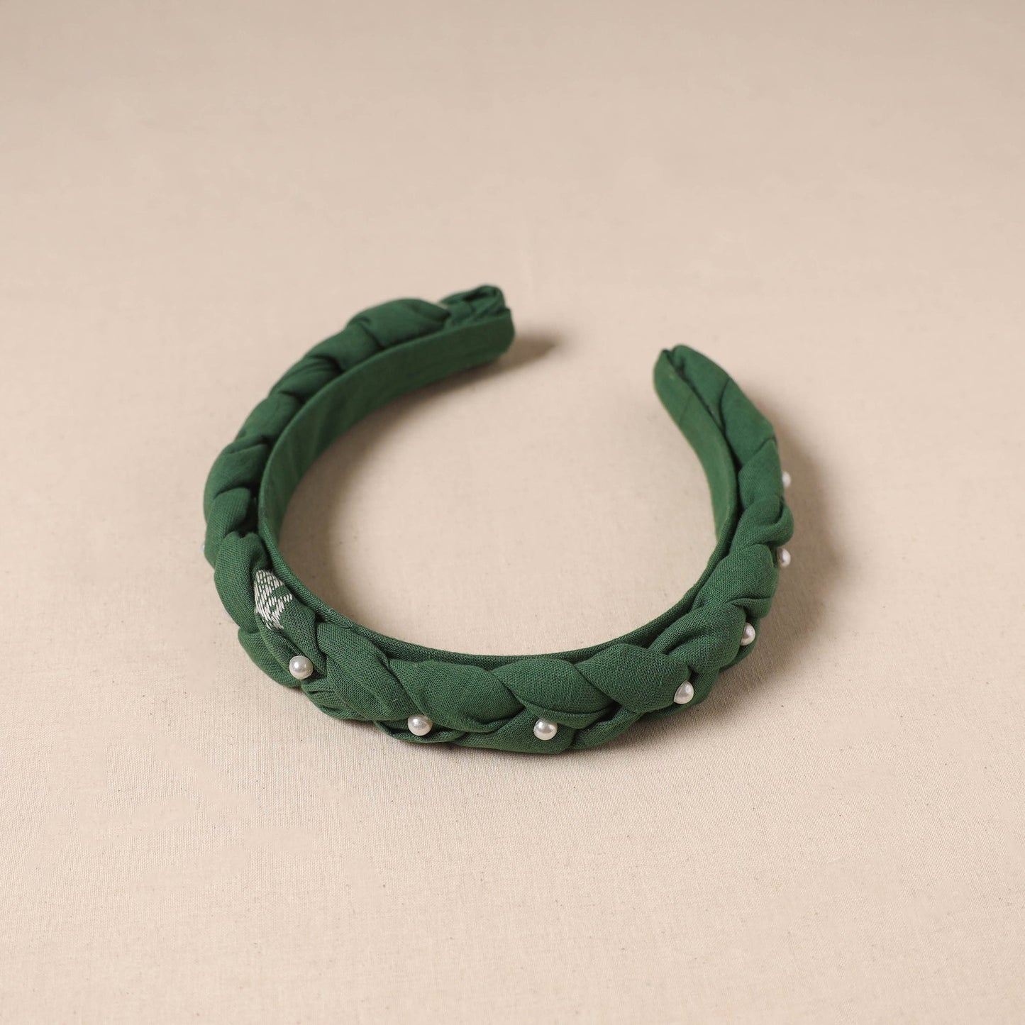 Fabart braided hair band with bead work 50 - handcrafted