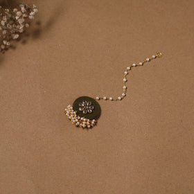 Fabart kundan earrings & maang tikka set 07 - handcrafted