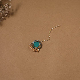 Fabart kundan earrings & maang tikka set 18 - handcrafted