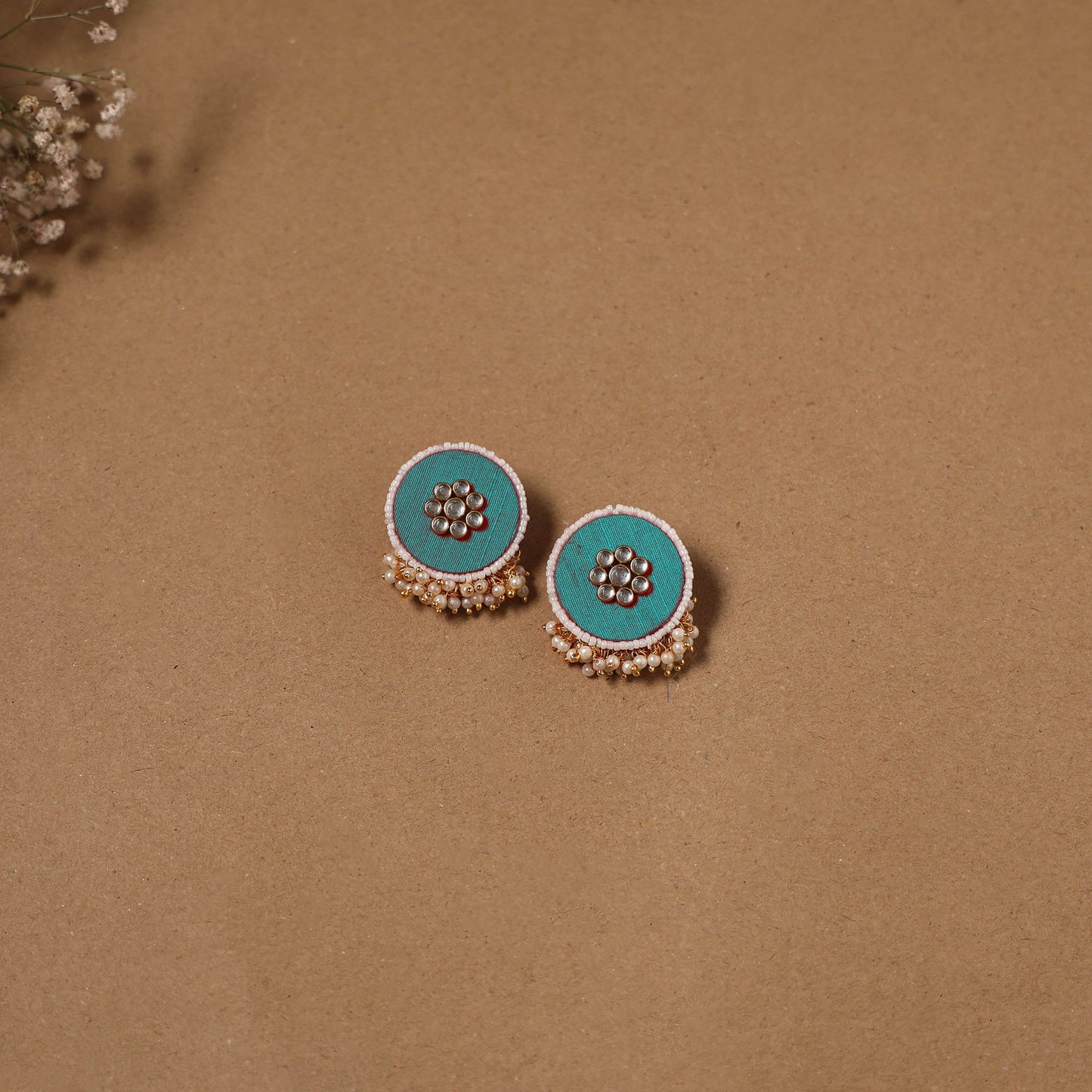 Fabart kundan earrings & maang tikka set 19 - handcrafted