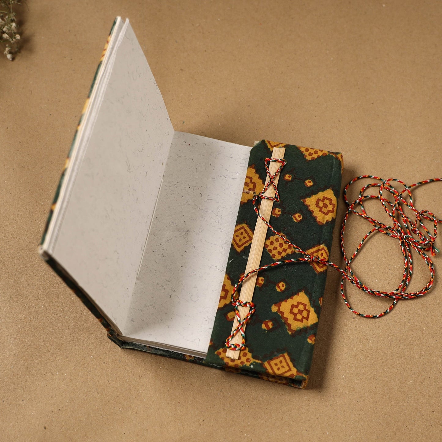 Fabric cover handmade paper notebook with thread lock 68