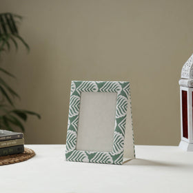 Green - fabric embellished handmade photo frame (8 x 6 in)