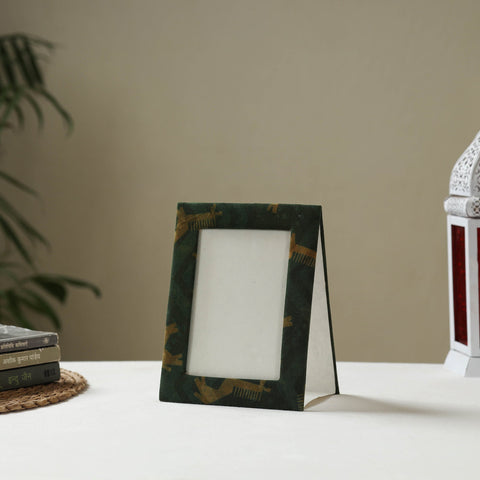 Green - fabric embellished handmade photo frame (8 x 6 in)