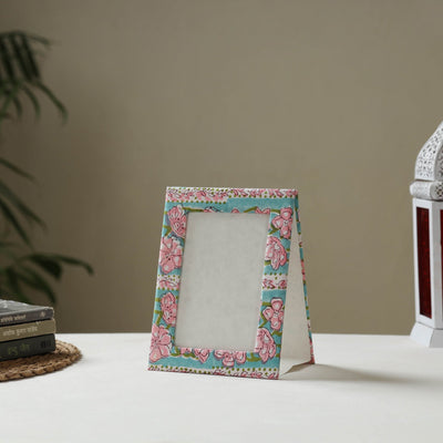 Green - fabric embellished handmade photo frame (8 x 6 in)