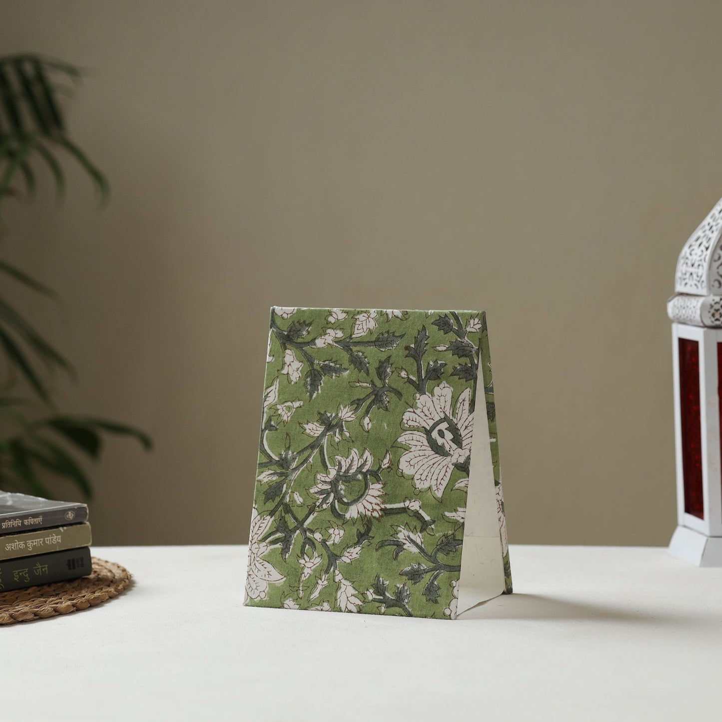 Green - fabric embellished handmade photo frame (8 x 6 in)