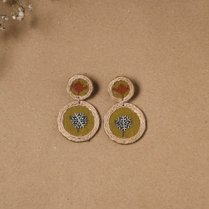 Farah jute fabart handmade earrings - handcrafted