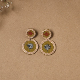 Farah jute fabart handmade earrings - handcrafted